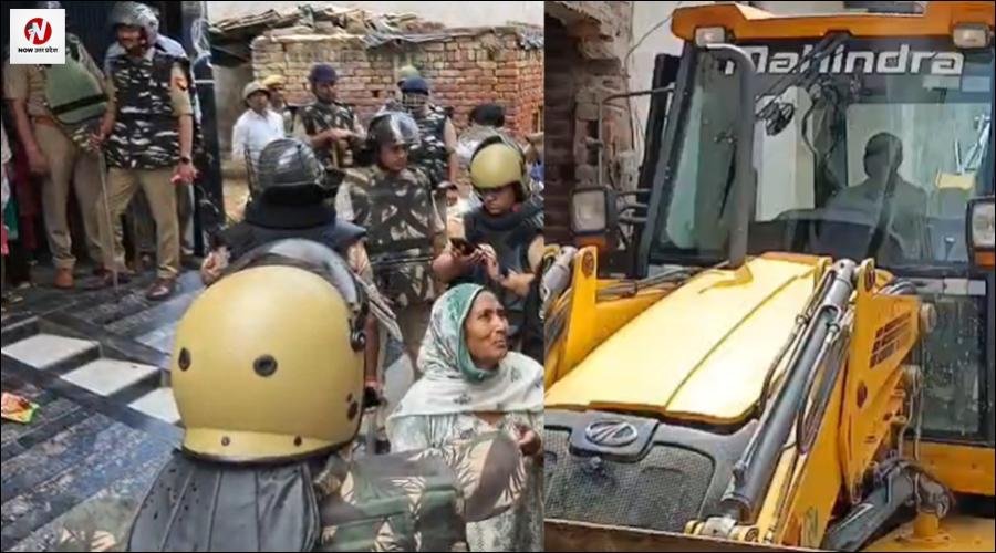 हापुड़ में सपा  जिला उपाध्यक्ष के मकान पर चला बुलडोजर, विरोध में सड़क पर उतरे कार्यकर्ता, धरना दे रहे सपा कार्यकर्ताओं को पुलिस ने खदेड़ा