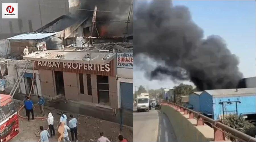 गाजियाबाद के केमिकल फैक्ट्री में लगी भीषण आग, 12 दमकल की गाड़ियों ने आग पर पाया काबू,  3 किमी दूर से दिखाई दिया धुआं
